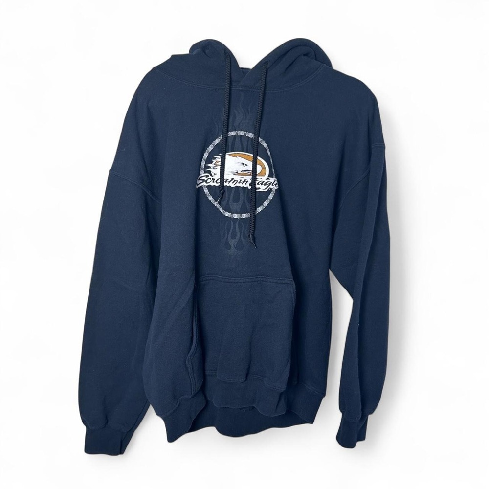 Screamin' Eagle Harley Davidson Graphic Hoodie - M Black Cotton Blend
